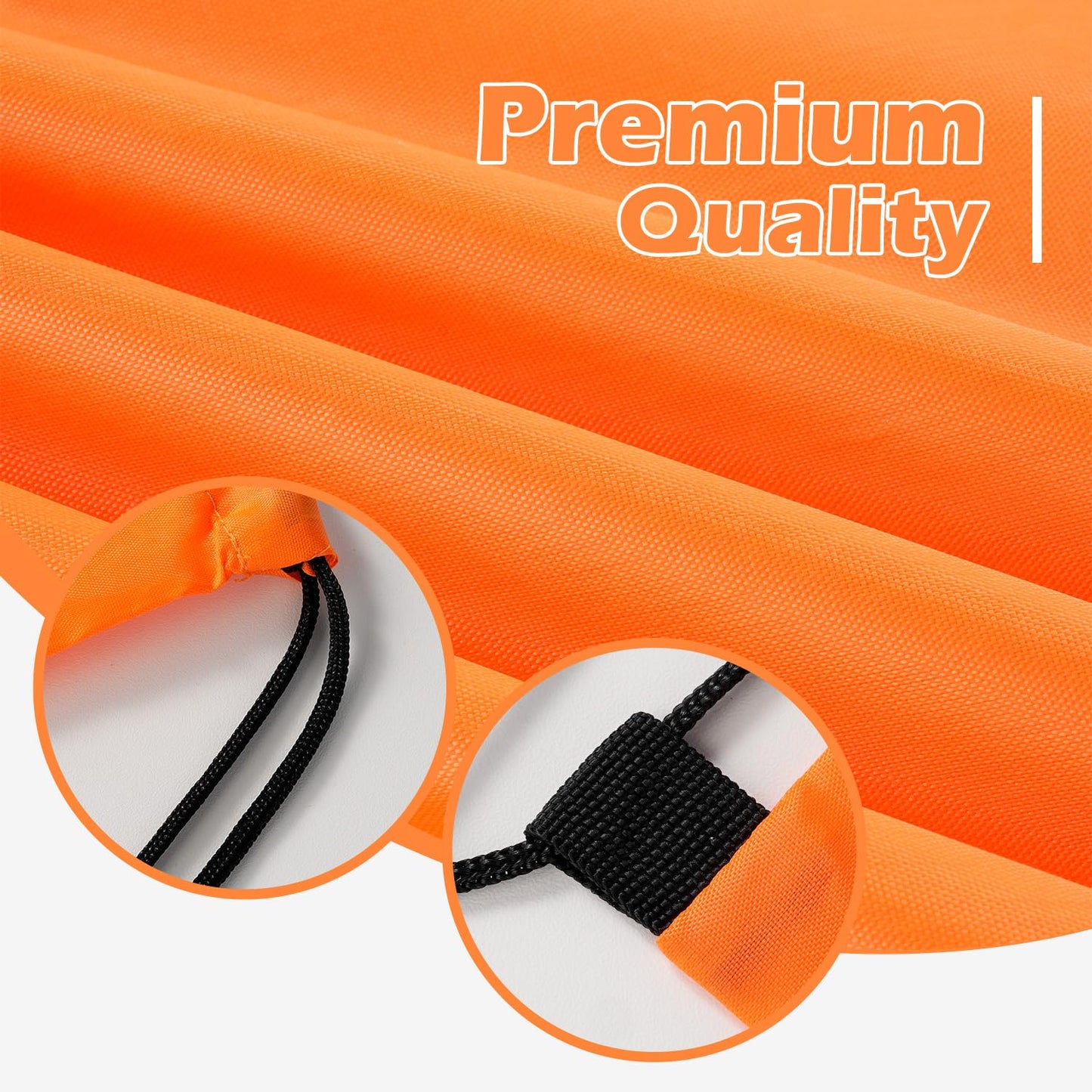 Optima Premium Nylon Drawstring Backpack - 13.4x16.5 inches, 50 Pcs