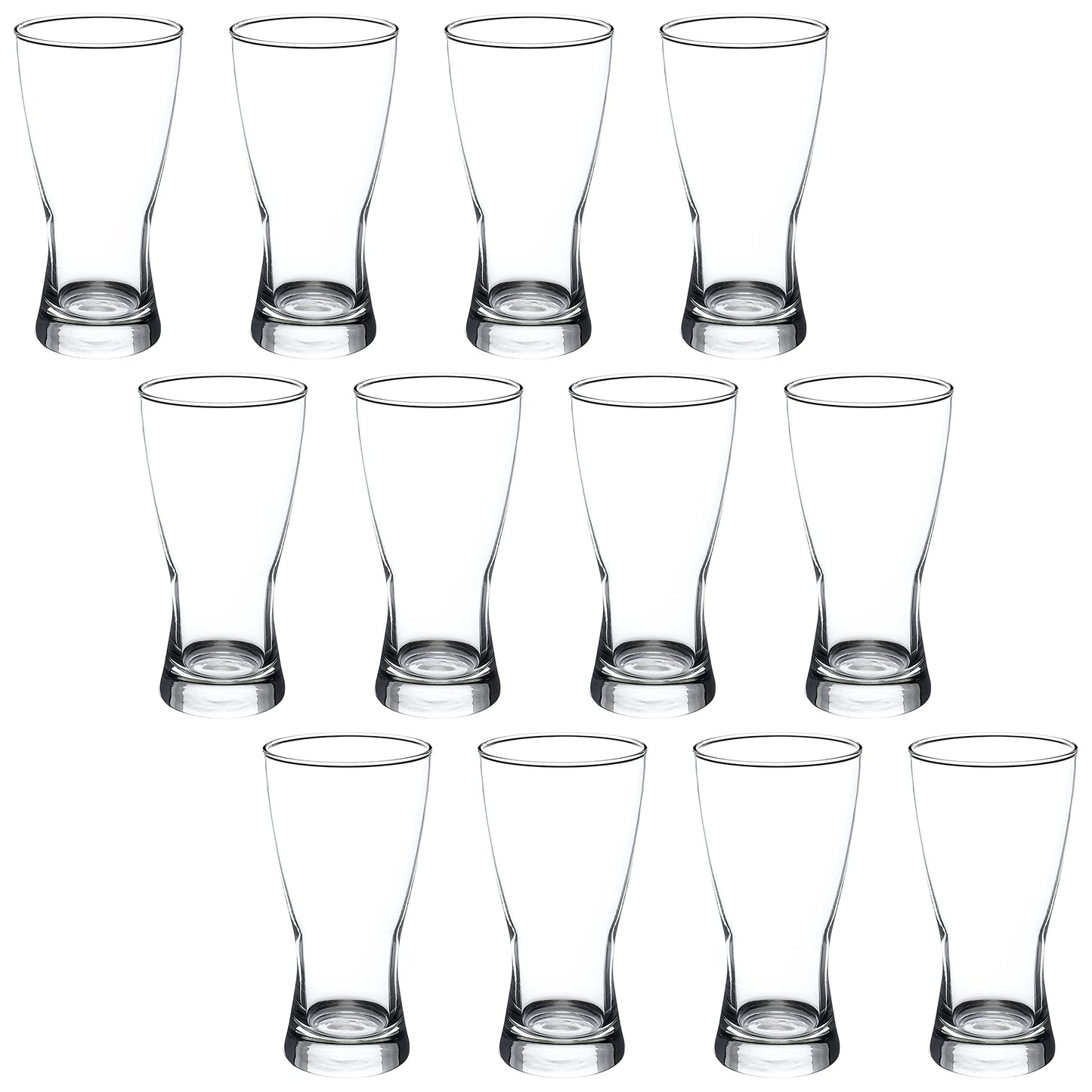 Optima Premium Pilsner Glasses - 13.25 oz, Set of 12, Made in USA