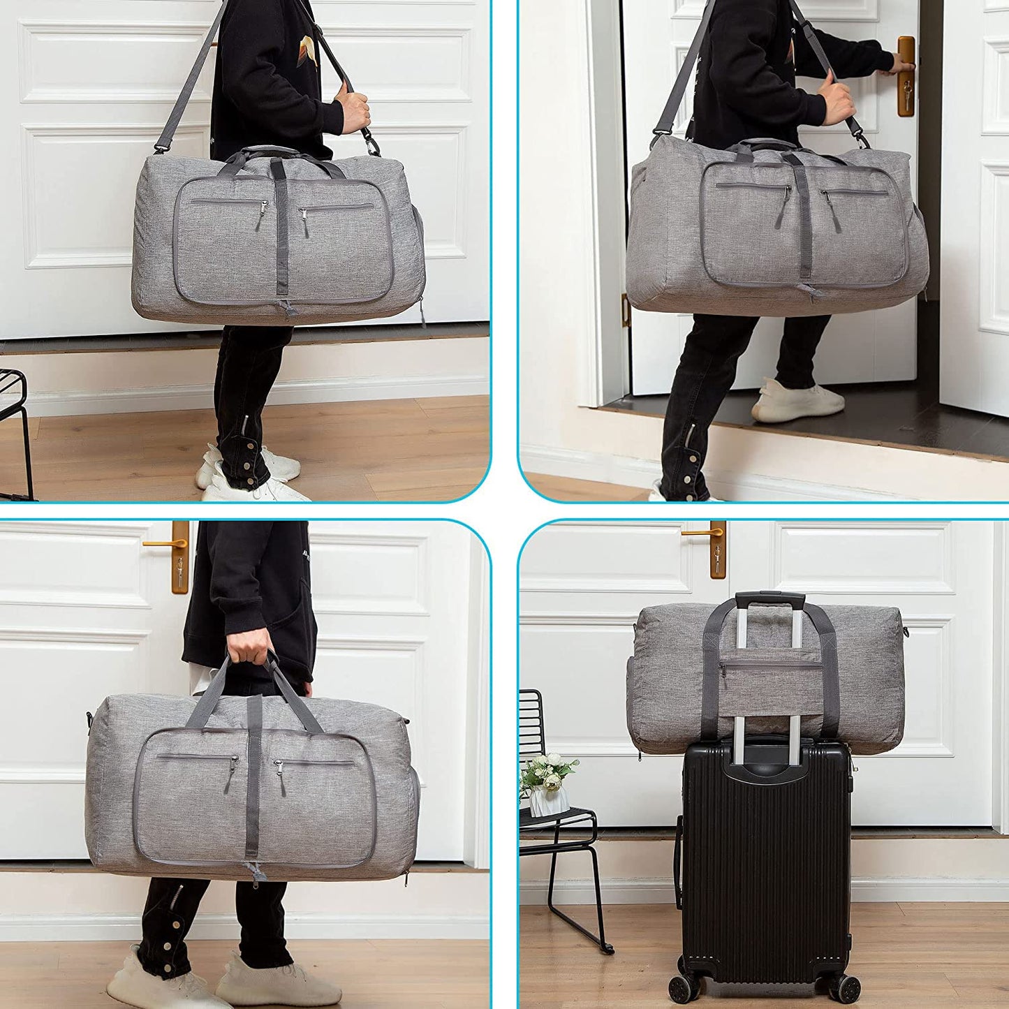 Optima Premium 40L Water-Resistant Duffel Bag with Shoe Compartment