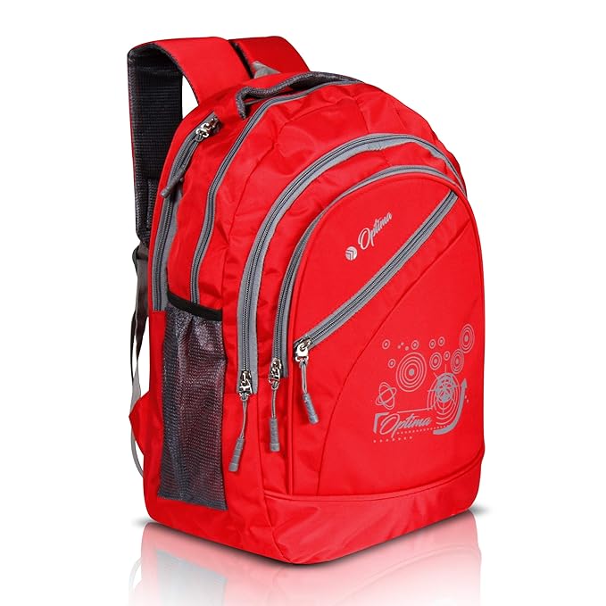 OPTIMA Travel Laptop Backpack, Business Slim Durable Laptops Backpack,Water Resistant College School Computer Bag for Women & Men Fits 13 Inch Laptop and Notebook - Red