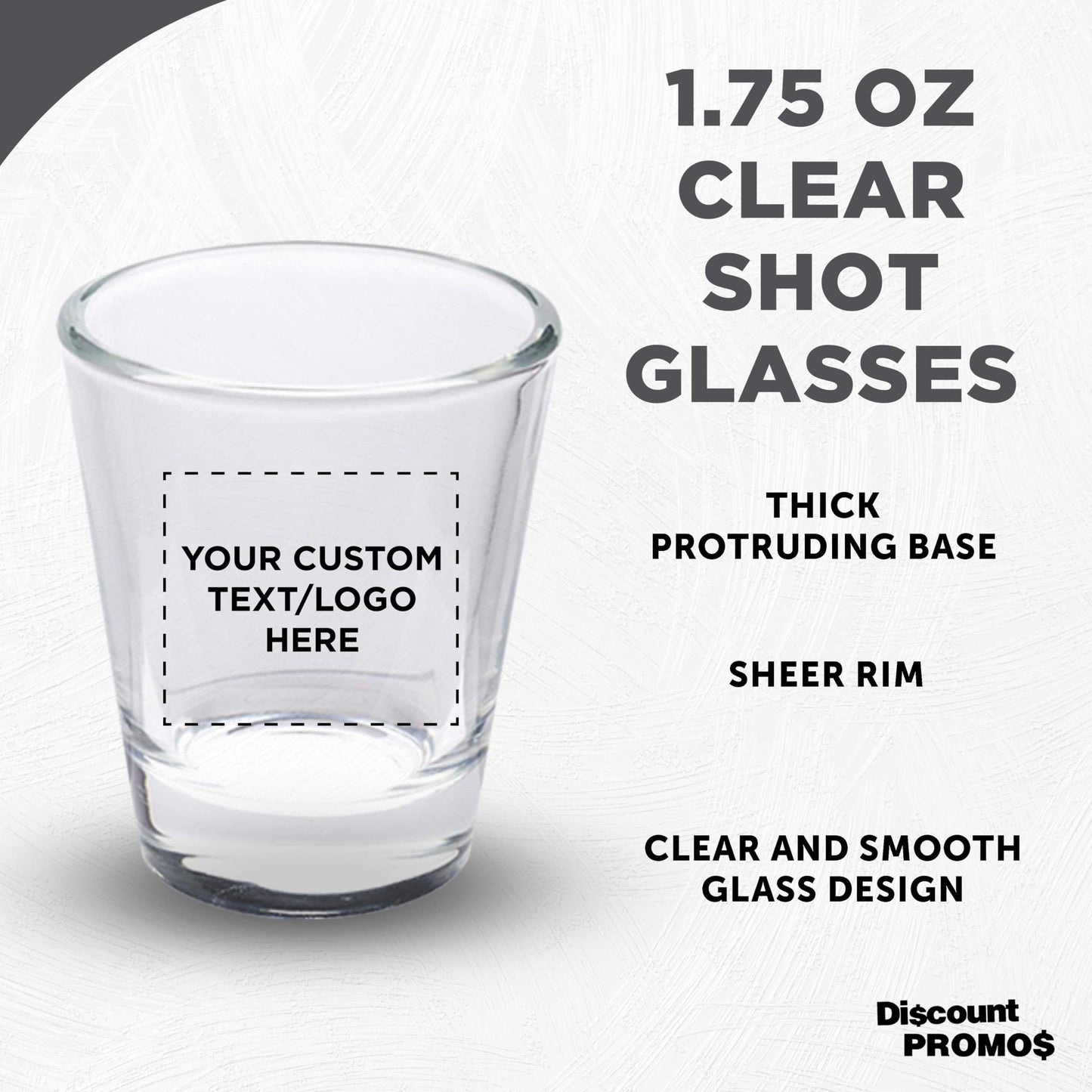 Optima Custom Shot Glasses Set - 1.75 oz, 100 Pack for Events