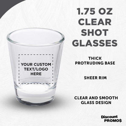 Optima Custom Shot Glasses Set - 1.75 oz, 100 Pack for Events