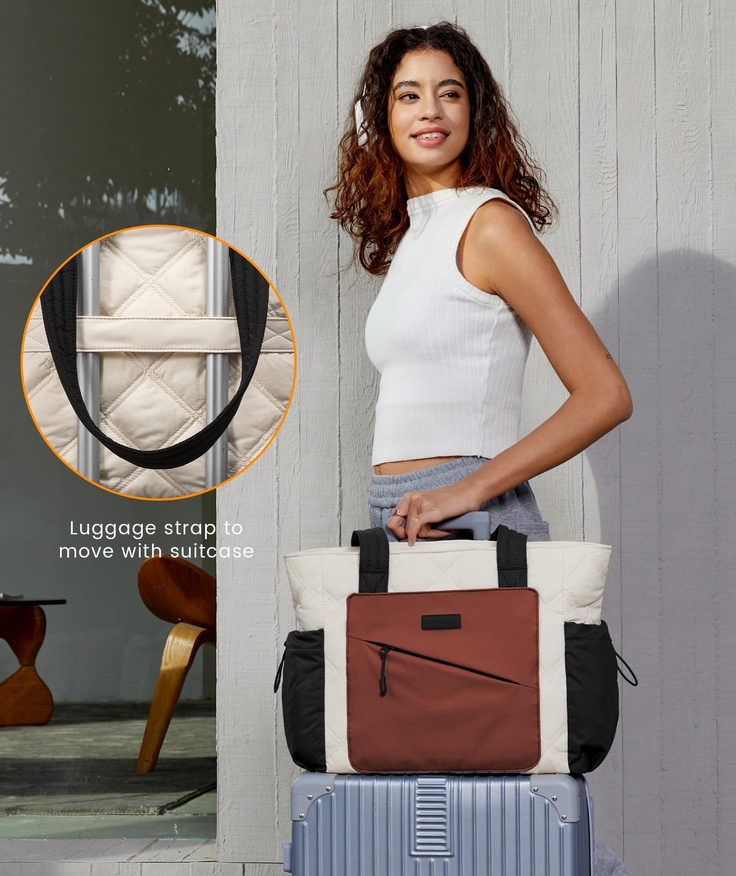Optima Premium Quilted Tote Bag - Lightweight for Work & Travel