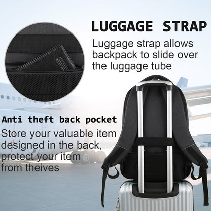 Optima Premium Anti-Theft Laptop Backpack - 15.6 Inch, Water Resistant
