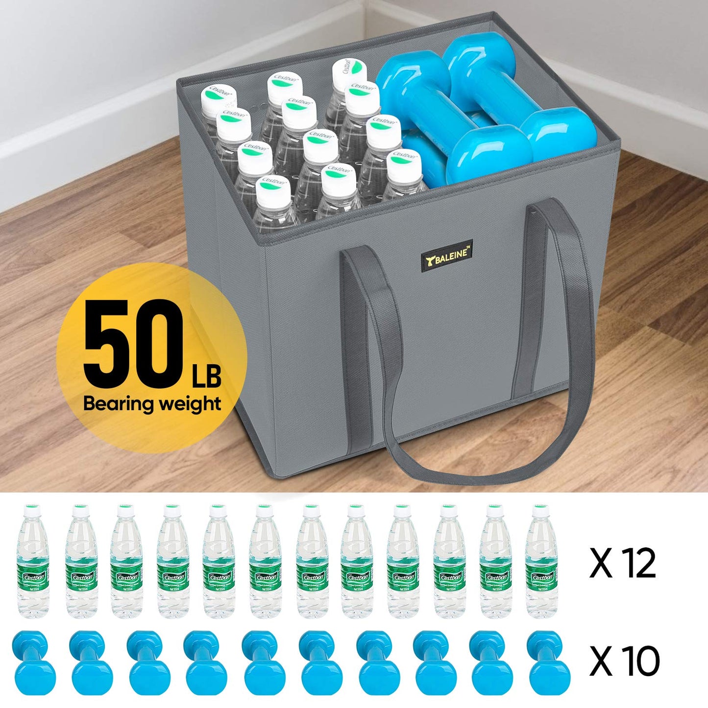 Optima Premium Foldable Grocery Tote - Reinforced Bottom & Handles