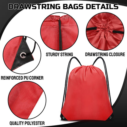 Optima Premium Drawstring Backpack - 16.5" x 13.3" for Sports & Travel