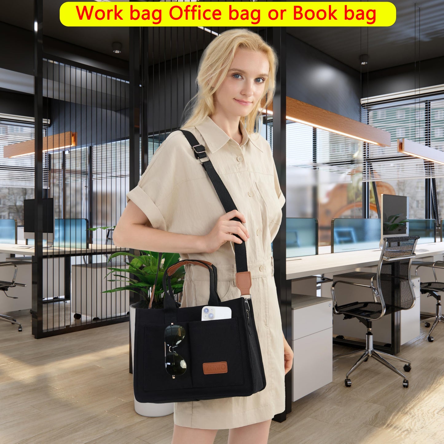 Optima Premium Canvas Tote Bag - Large, Stylish, Multi-Compartment