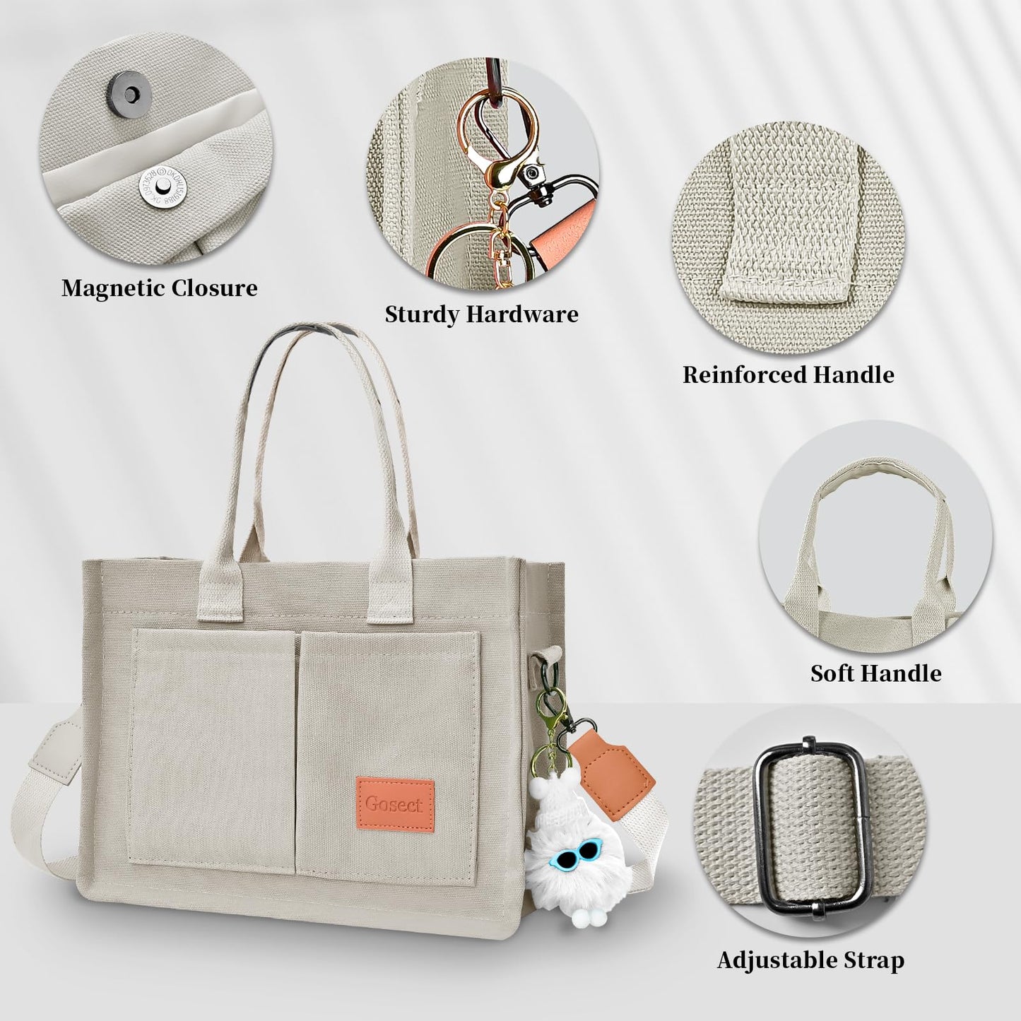 Optima Premium Canvas Tote Bag - Versatile Everyday Shoulder Bag