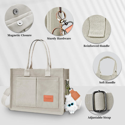 Optima Premium Canvas Tote Bag - Versatile Everyday Shoulder Bag