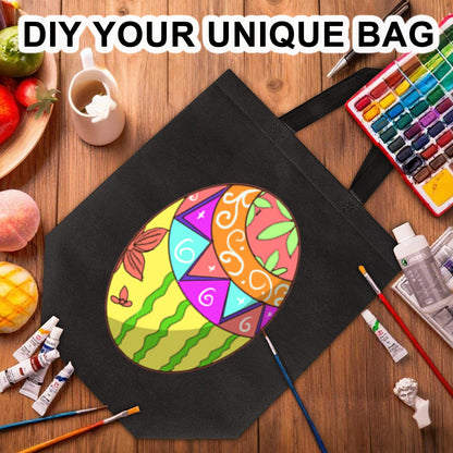 Optima Premium 50-Pack Black Reusable Tote Bags - Non-Woven Material