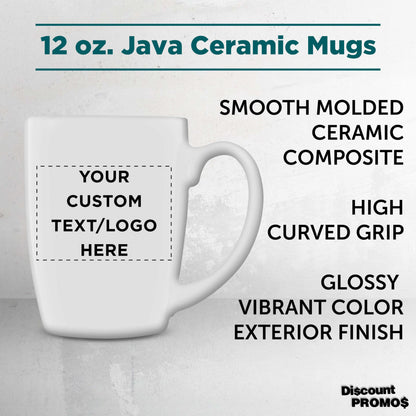 Optima Custom 12 Oz. Stoneware Coffee Mug Set - 100 Pack