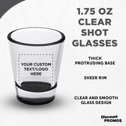 Optima Custom Shot Glasses Set - 1.75 oz, 100 Pack for Events