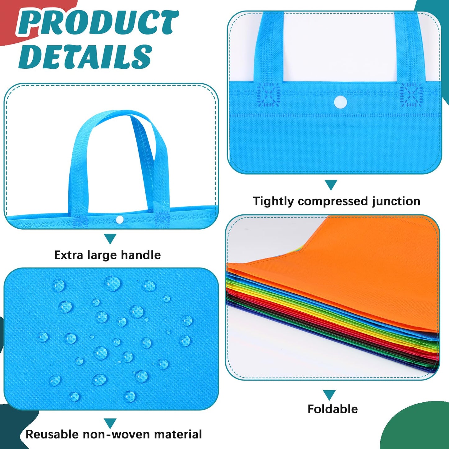 Optima Premium Reusable Tote Bag - 150 Pcs, Non-Woven, Multicolor