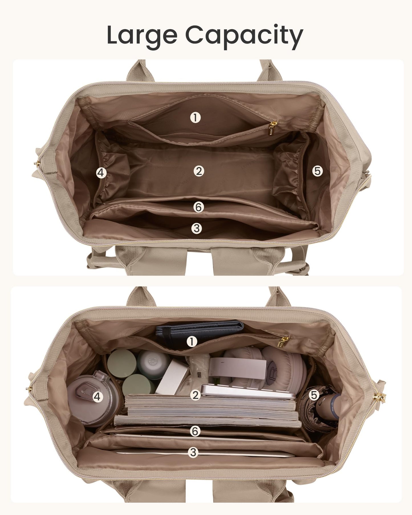 Optima Women's 15.6" Water-Resistant Laptop Backpack - Khaki Beige