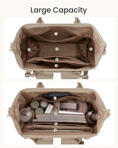 Optima Women's 15.6" Water-Resistant Laptop Backpack - Khaki Beige