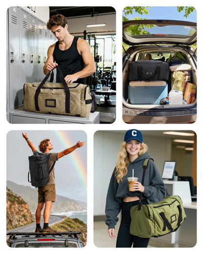 Optima Premium 60L Foldable Travel Duffel Bag - Versatile Weekender