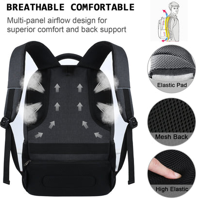 Optima Premium Anti-Theft Laptop Backpack - 15.6 Inch, Water Resistant