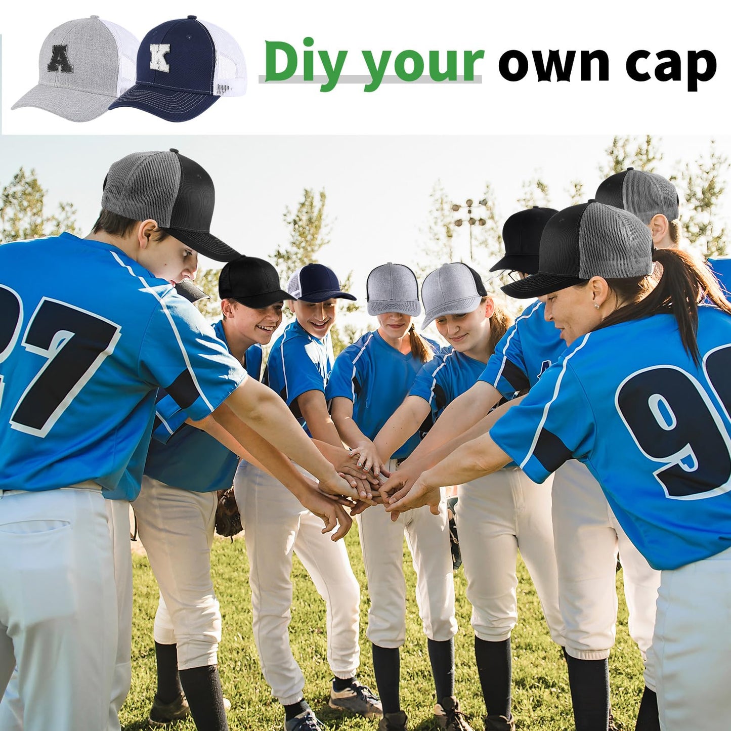 Optima Premium Adjustable Trucker Hat - 24 Pcs Blank Mesh Caps