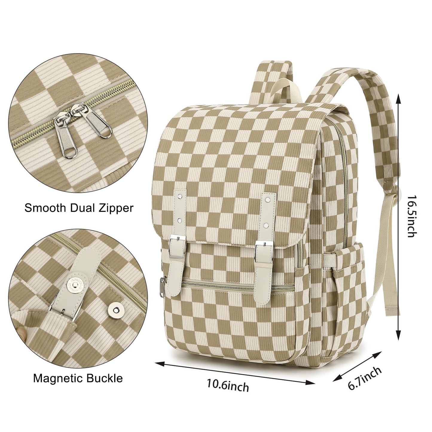 Optima Corduroy Travel Backpack - 15.6 Inch Women's Laptop Bag