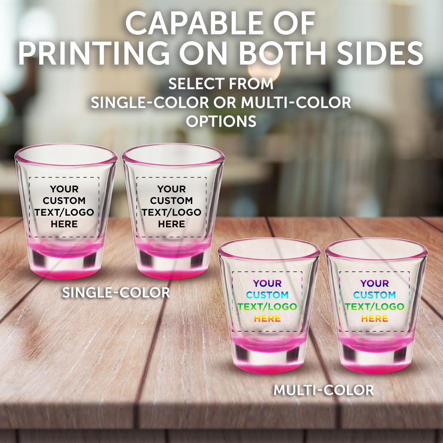 Optima Custom 1.75 oz Shot Glasses - Set of 100 for Events