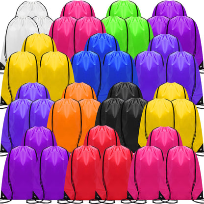 Optima Premium Drawstring Backpack - 100 Pcs, Polyester, 10 Colors