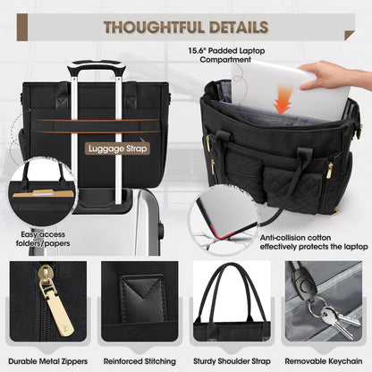 Optima Premium Teacher Tote Bag - 15.6" Laptop & Insulated Pocket