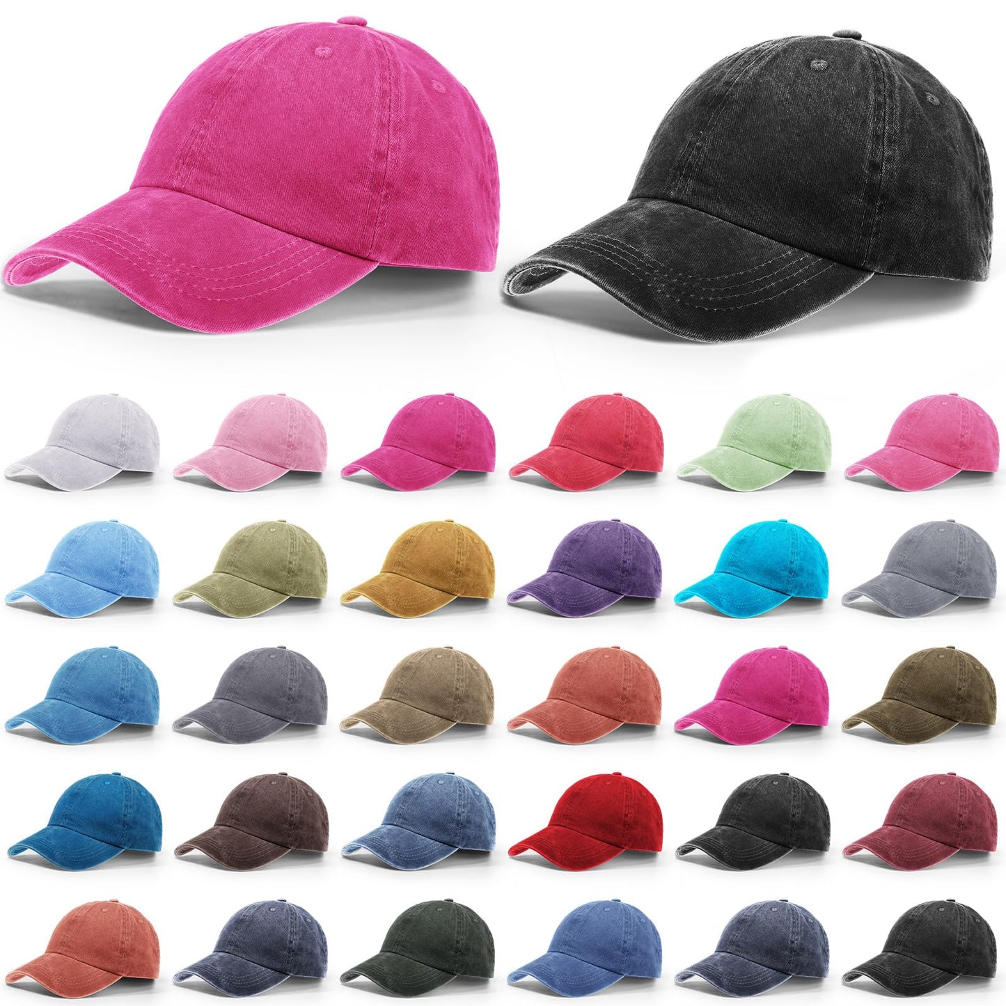 Optima Vintage Distressed Baseball Cap - Adjustable Cotton Dad Hat