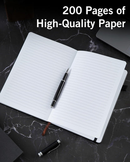 Optima Premium Leather A5 Notebook - Personalized Travel Journal