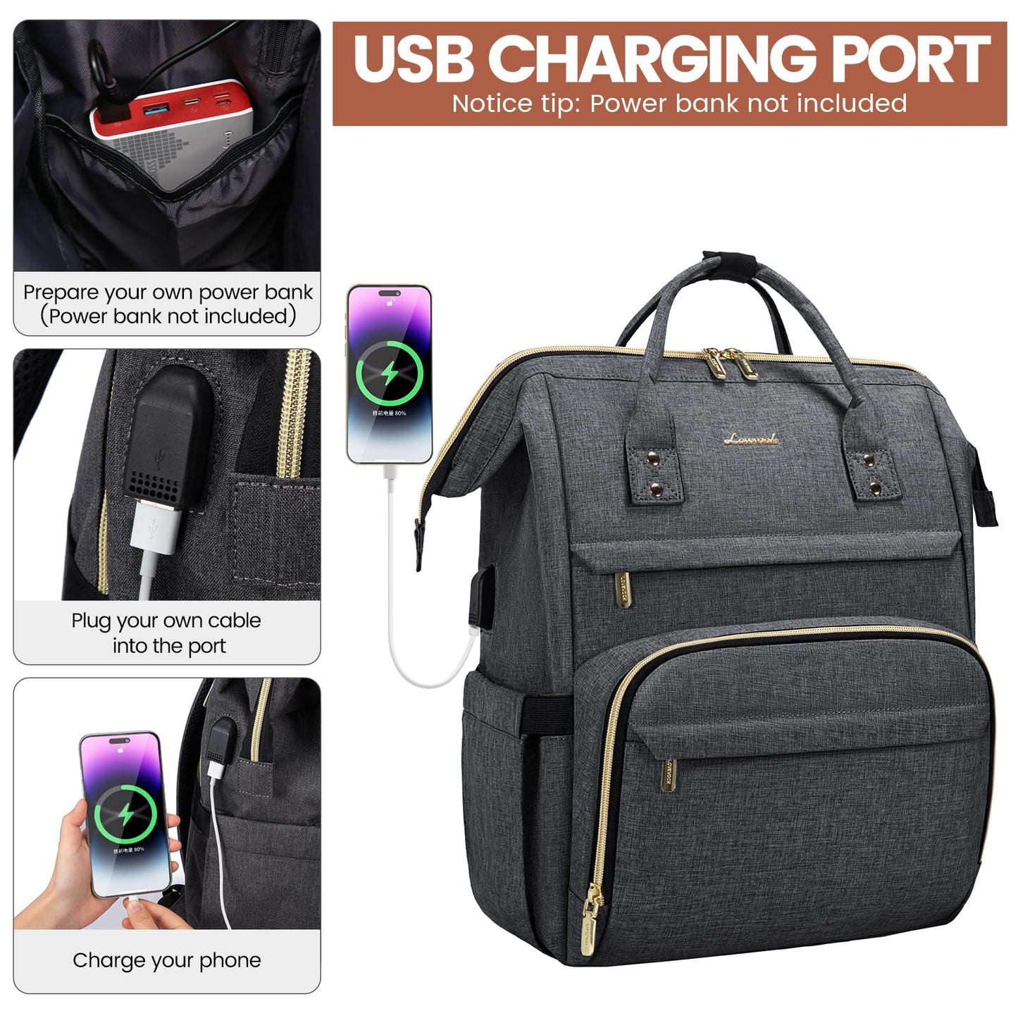Optima Premium Waterproof Laptop Backpack - 15.6inch, Travel Ready