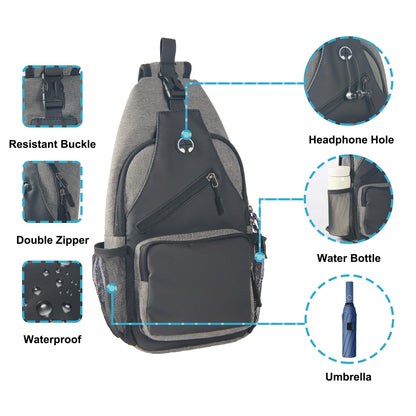 Optima Versatile Crossbody Sling Backpack - Travel & Hiking Ready