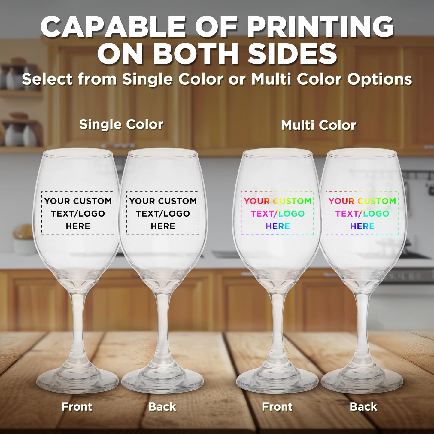 Optima Premium Water and Wine Goblet Glasses Set - 12.75 oz, Clear