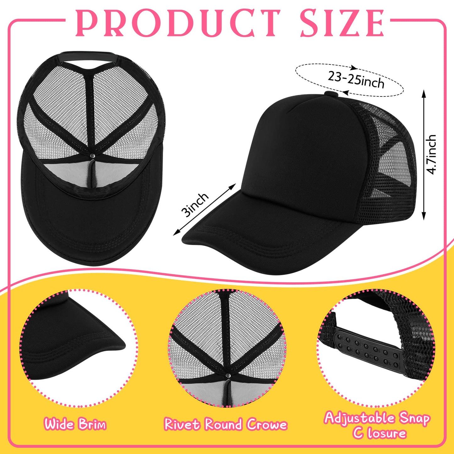 Optima Premium Adjustable Trucker Hat - 40 Pack Sublimation Blank