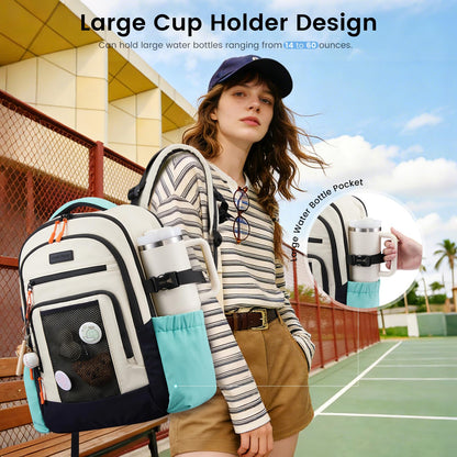 Optima Women's 15.6" Waterproof Laptop Backpack with Cup Holder
