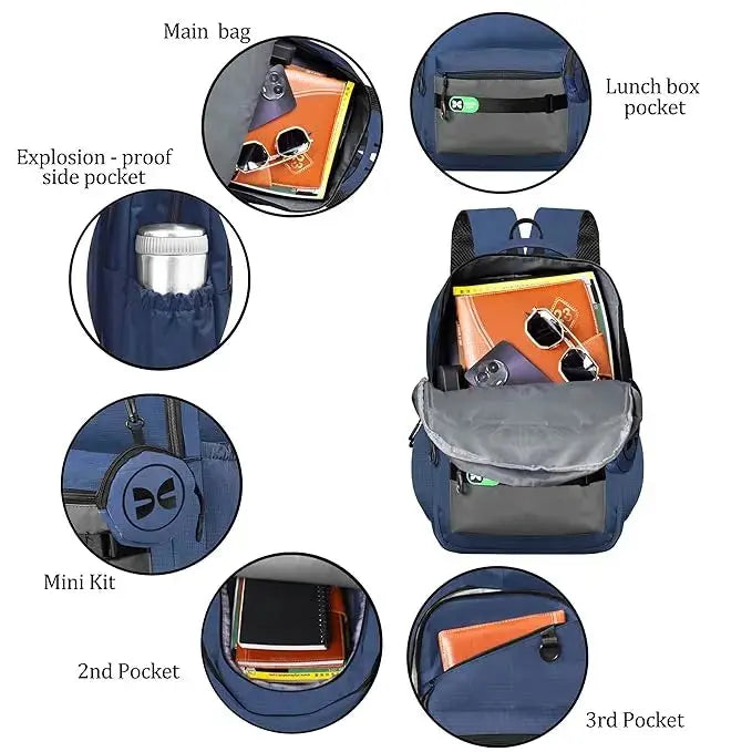 Clouds Love Stylish & Trendy Water Resistant High Storage School Collage Travel Backpack(Blue) Bag for Boys & Girls optima-bags