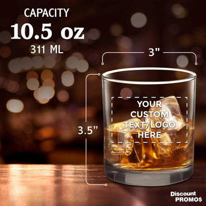 Optima Custom Whiskey Glass Set - 10.5 oz, 96 Pieces, Clear