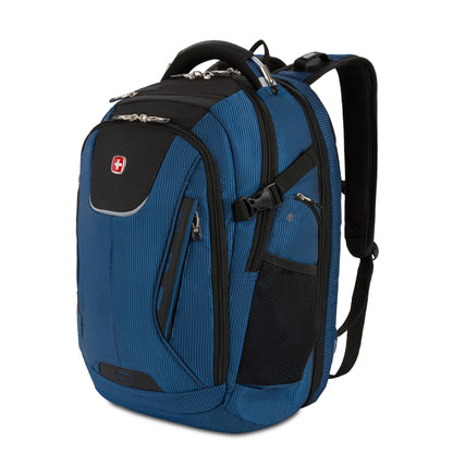 Optima Tech Elite 16” Laptop Backpack - USB, Travel-Ready, Black/Blue