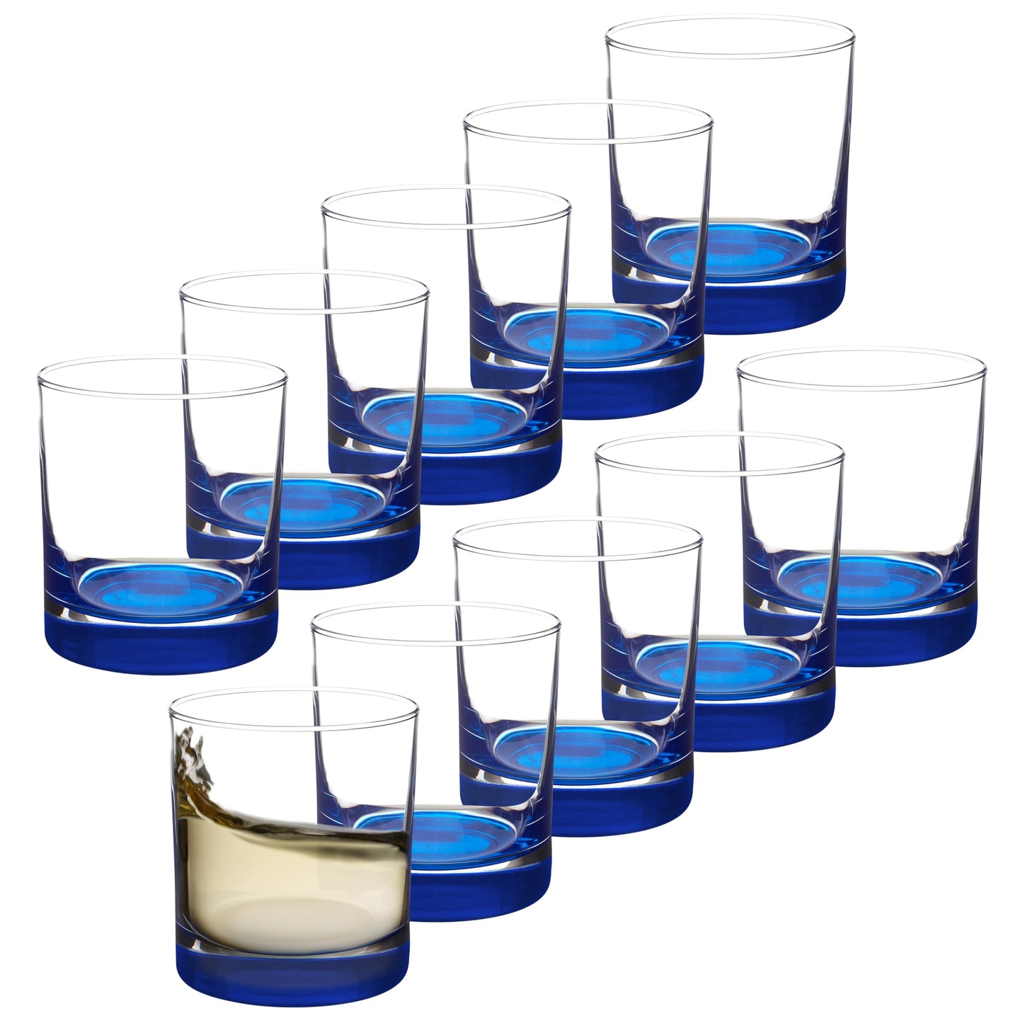 Optima Premium Whiskey Glasses Set - 10 oz, Heavy Base, 10 Pack