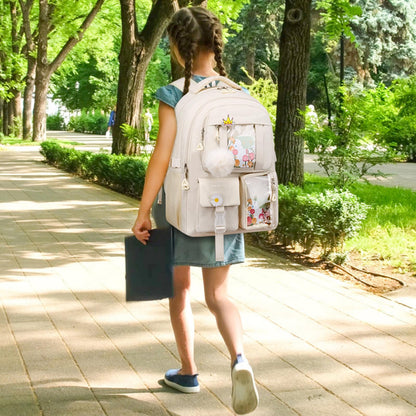 Optima Aesthetic School Backpack for Teen Girls - Stylish Laptop Bag