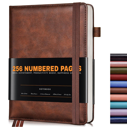 Optima Premium Leather Journal - A5 Size, 256 Numbered Pages