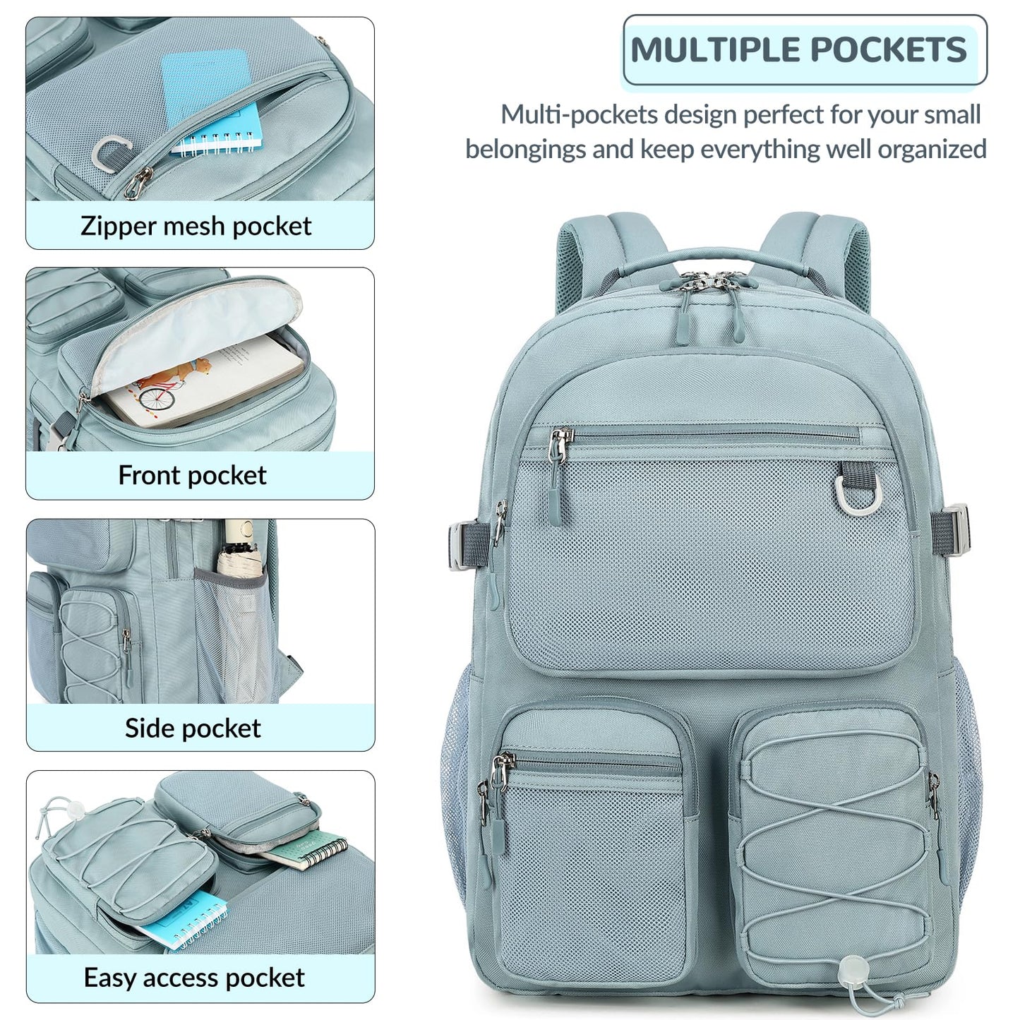 Optima Premium Multi-Pocket Travel Backpack - 15.6" Laptop Compartment