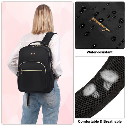 Optima Women's 15.6" Waterproof Laptop Backpack with USB Port