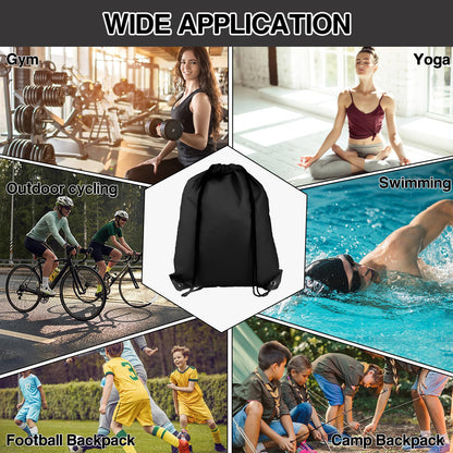 Optima Premium Drawstring Backpack - 6 Pack for Sports & Travel