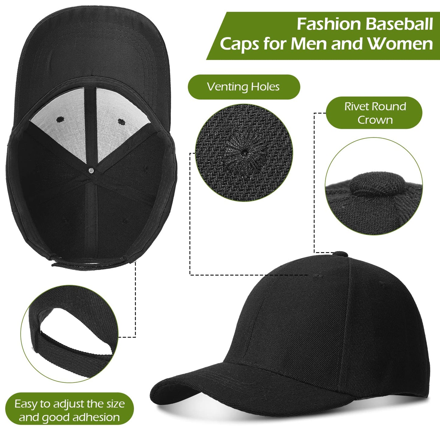 Optima Premium Adjustable Baseball Cap - Unisex, Assorted Colors