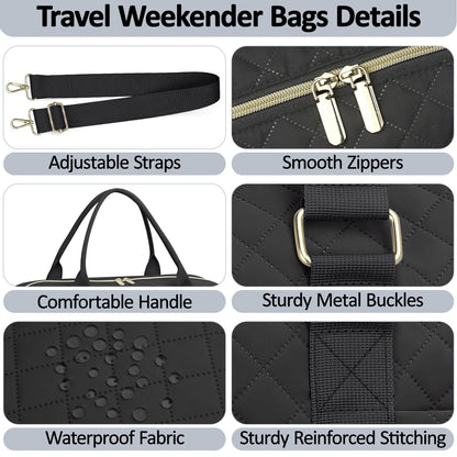 Optima Premium Women's Travel Duffle Bag - Stylish Black Design