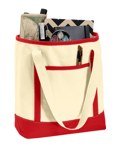 Heavy Canvas Large Two-tone Tote Bag Optima