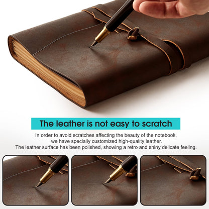 Optima Premium Leather Journal Notebook - Genuine Writing Journal