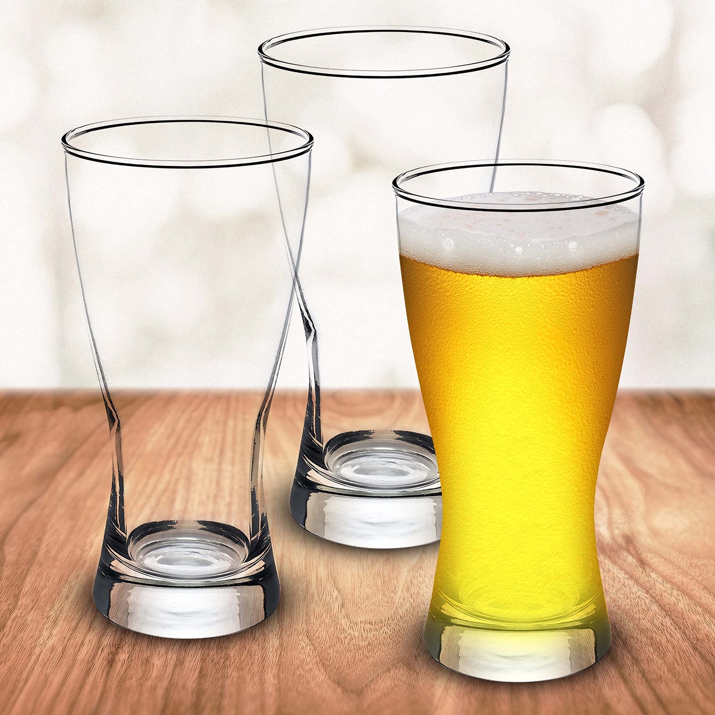 Optima Premium Pilsner Glasses - 13.25 oz, Set of 12, Made in USA