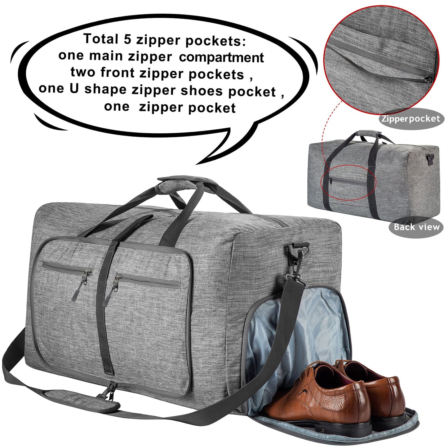 Optima Premium 40L Water-Resistant Duffel Bag with Shoe Compartment