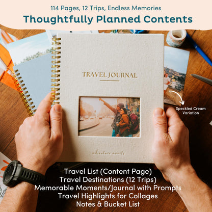 Optima Premium Linen Travel Journal - Personalized Adventure Notebook