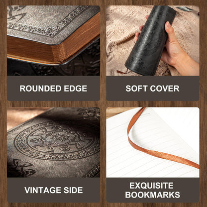 Optima Premium Leather Lined Journal - 5.7'' x 8.3'' Diary